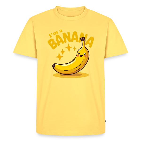 Maquette de T-shirt Premium bio Homme « Humour Banane - Costume Carnaval & Fête » à personnaliser