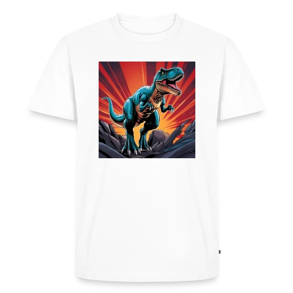 Maquette de T-shirt Premium bio Homme « T-Rex Crépuscule » à personnaliser