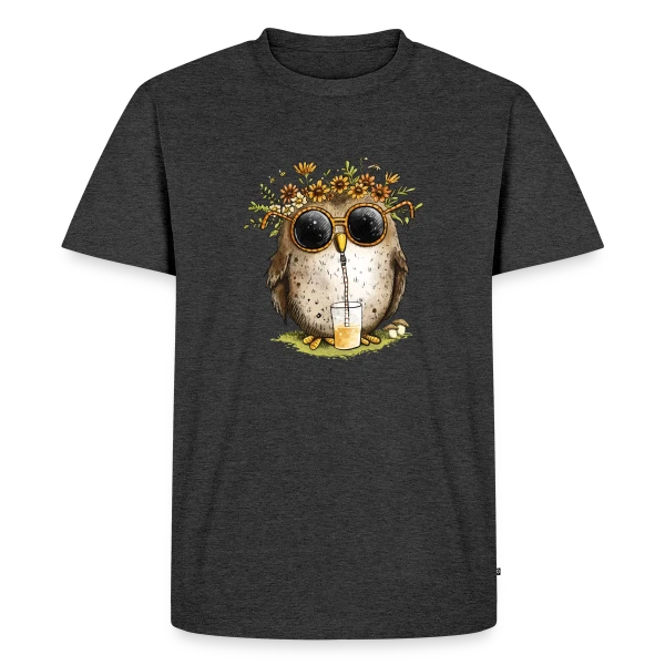 Maquette de T-shirt Premium bio Homme « Chouette Cool et Limonade » à personnaliser