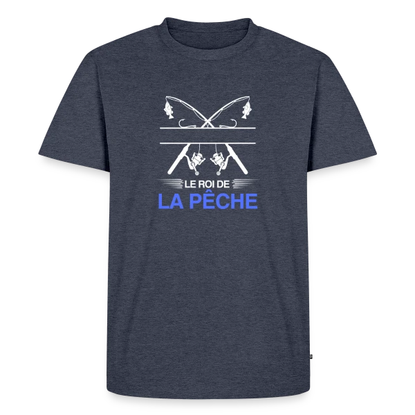 Maquette de T-shirt Premium bio Homme « Le Roi de la Pêche - Cadeau Pêcheur Personnalisé » à personnaliser
