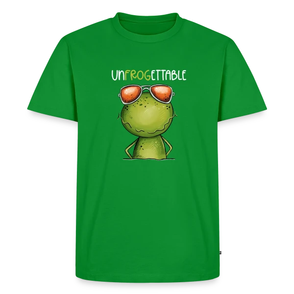 Maquette de T-shirt Premium bio Homme « Grenouille Cool et Inoubliable » à personnaliser