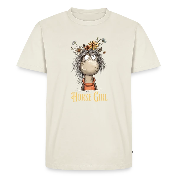 Cheval Rigolo Fleurs Sauvages sur T-shirt Premium bio Homme