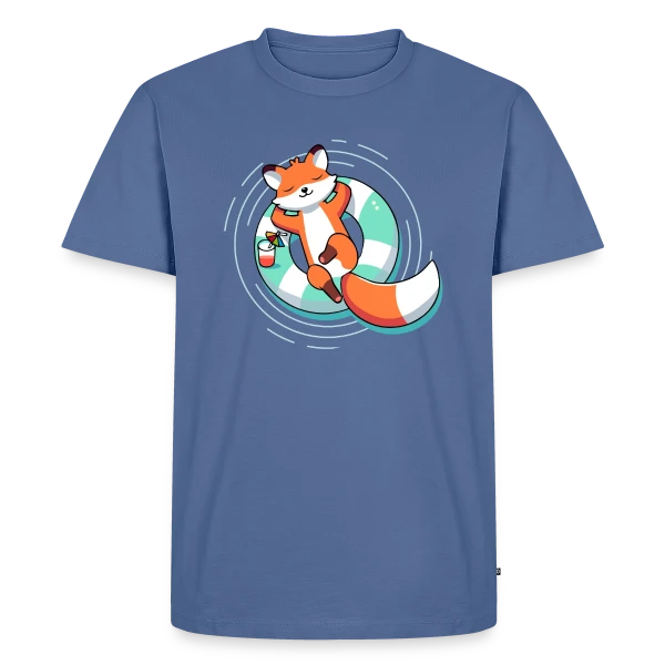 Renard Chill' en Bouée Tropicale sur T-shirt Premium bio Homme
