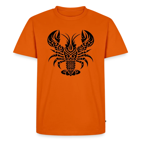 Maquette de T-shirt Premium bio Homme « Homard Tribal - Art Océanique » à personnaliser
