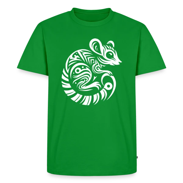 Maquette de T-shirt Premium bio Homme « Lémurien Tribal : Esprit de Madagascar » à personnaliser