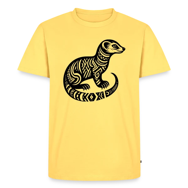 Maquette de T-shirt Premium bio Homme « Mangouste Tribale : Esprit Sauvage » à personnaliser