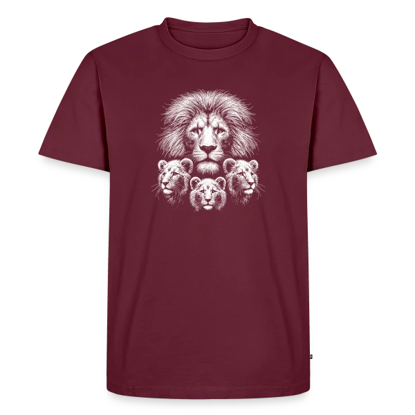 Maquette de T-shirt Premium bio Homme « Tête de Lion Majestueuse » à personnaliser