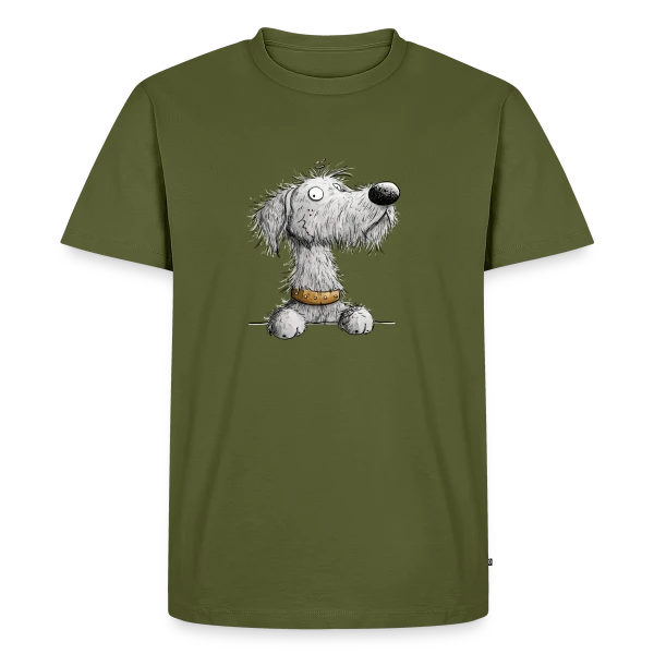 Maquette de T-shirt Premium bio Homme « Lévrier Irlandais - Cartoon chien pour la promenade » à personnaliser