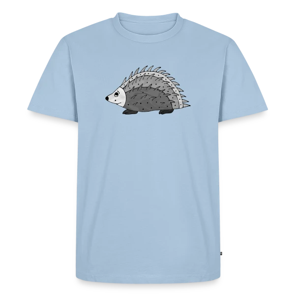 Maquette de T-shirt Premium bio Homme « L'Hérisson Malicieux » à personnaliser