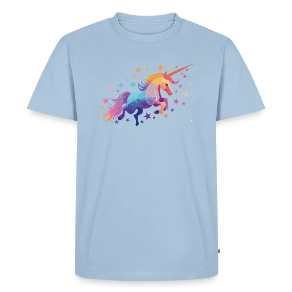 Maquette de T-shirt Premium bio Homme « Licorne Magique Étoiles » à personnaliser