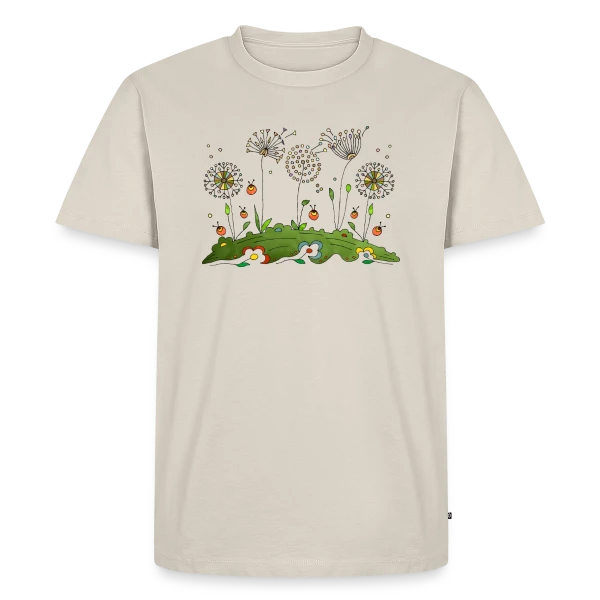 Maquette de T-shirt Premium bio Homme « Éclat Floral » à personnaliser