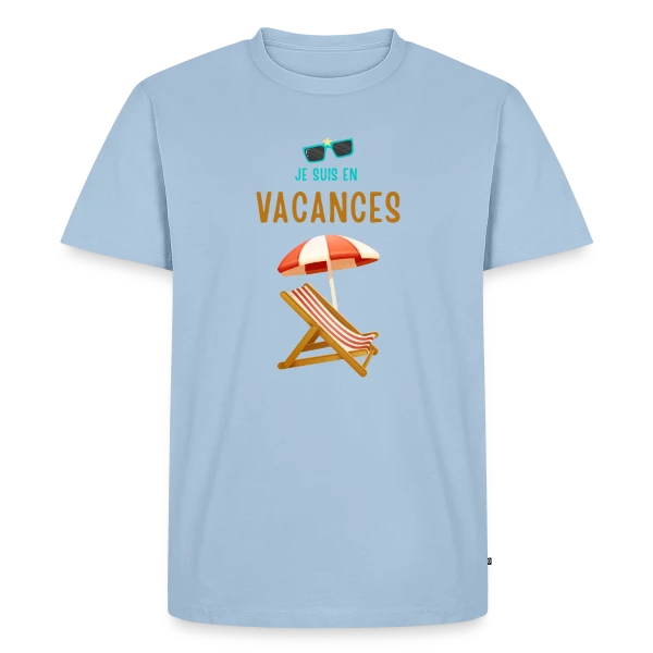 Je Suis En Vacances Plage sur T-shirt Premium bio Homme