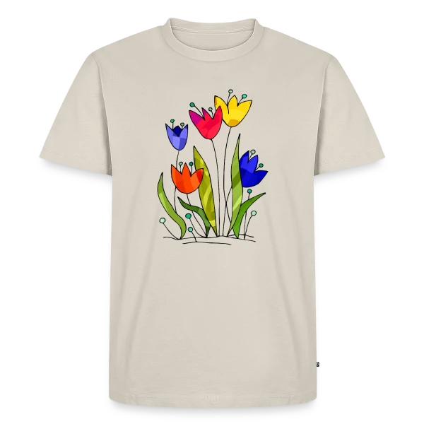 Maquette de T-shirt Premium bio Homme « Bouquet de Fleurs » à personnaliser