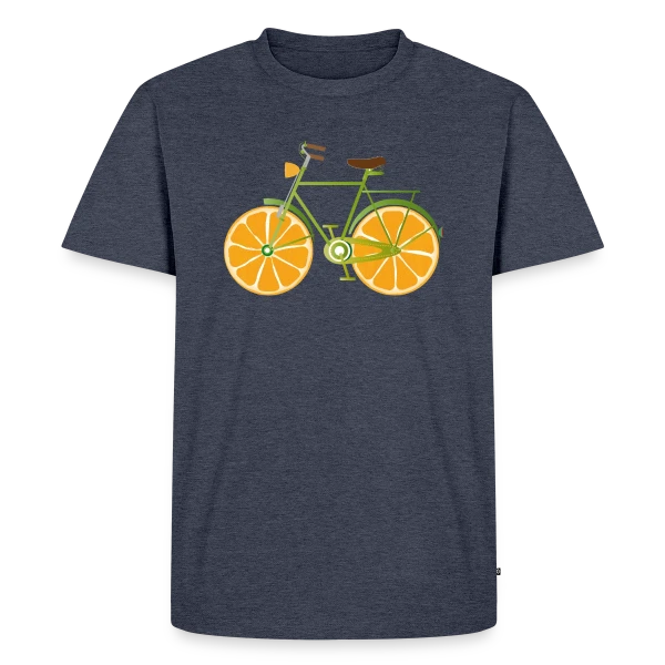 Vélo Fruitix : L'Original Fun aux Roues Oranges sur T-shirt Premium bio Homme