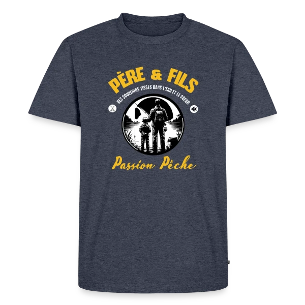 Père et Fils - Passion Pêche et Nature sur T-shirt Premium bio Homme