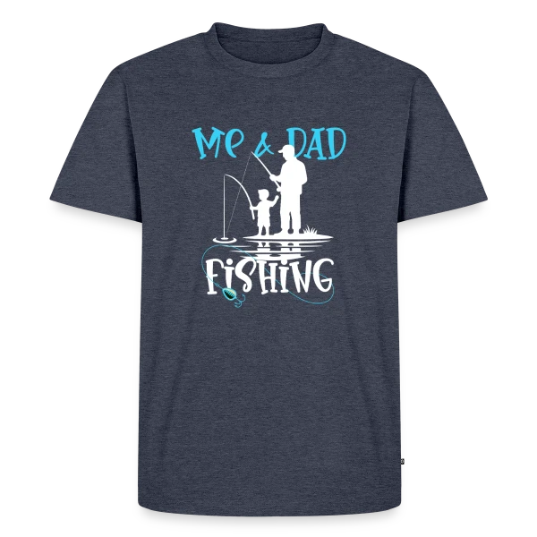 Maquette de T-shirt Premium bio Homme « Pêche en Famille : Papa et Moi » à personnaliser