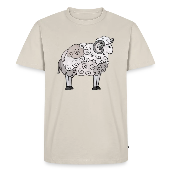 Maquette de T-shirt Premium bio Homme « L'Énigme 2074 » à personnaliser