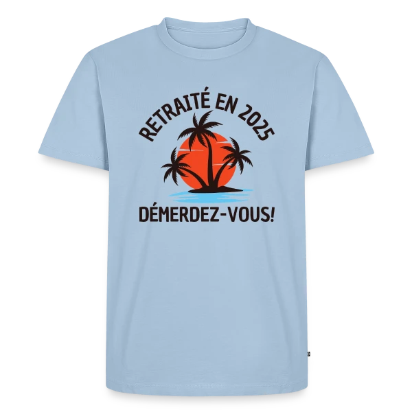Retraite 2025 Plage sur T-shirt Premium bio Homme