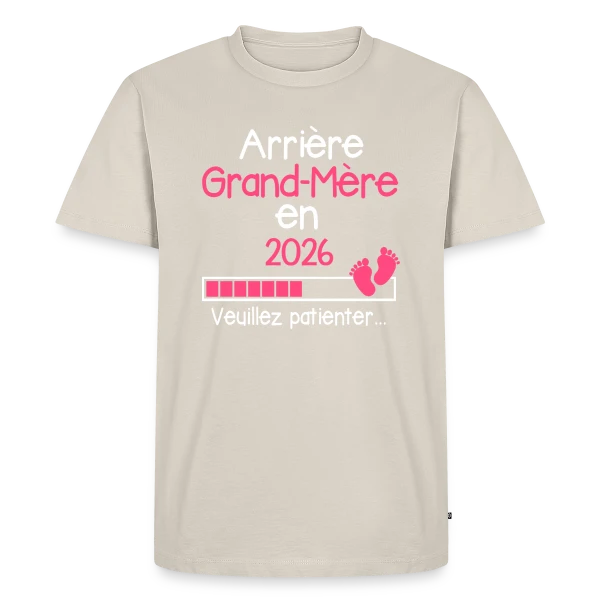 Maquette de T-shirt Premium bio Homme « Arrière-Grand-Mère en Or » à personnaliser