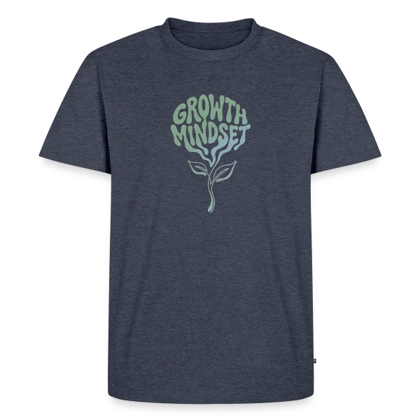 Maquette de T-shirt Premium bio Homme « Mentalité de Croissance » à personnaliser
