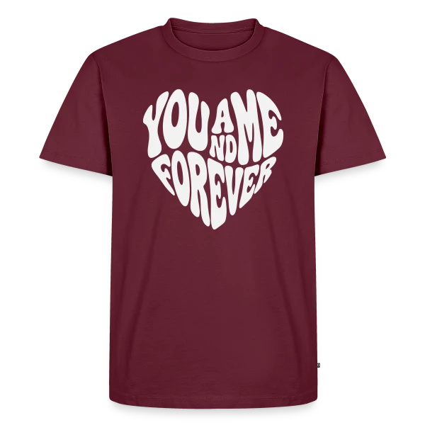 Maquette de T-shirt Premium bio Homme « Cœur Éternel Blanc » à personnaliser