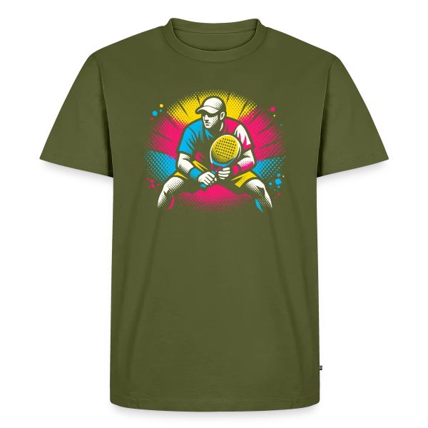 Maquette de T-shirt Premium bio Homme « Formes et Mouvement Abstrait » à personnaliser