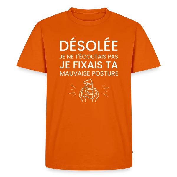 Maquette de T-shirt Premium bio Homme « Désolé, Je ne Peux Pas... [À Personnaliser] » à personnaliser