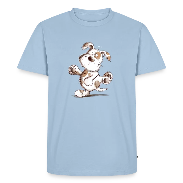 Maquette de T-shirt Premium bio Homme « Chien Danseur Joyeux » à personnaliser