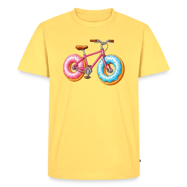 Cycliste Gourmand : Donut & Vélo Humoristique sur T-shirt Premium bio Homme