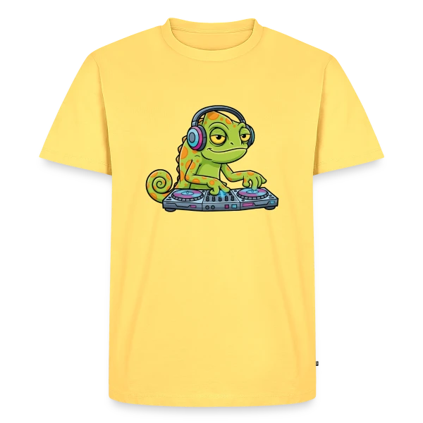 Caméléon DJ Mascotte Cartoon sur T-shirt Premium bio Homme