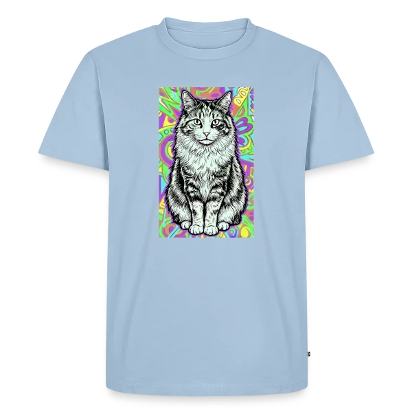 Chat Stylisé Psychédélique sur T-shirt Premium bio Homme
