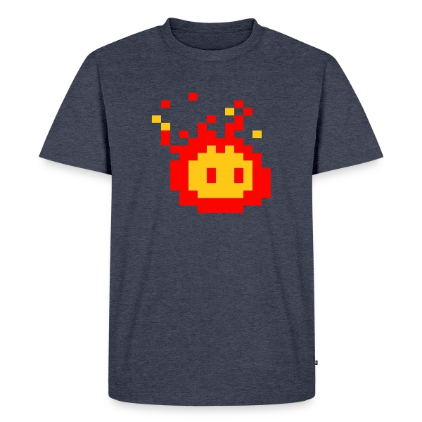 Maquette de T-shirt Premium bio Homme « Boule de Feu Ardente - Puissance et Énergie » à personnaliser