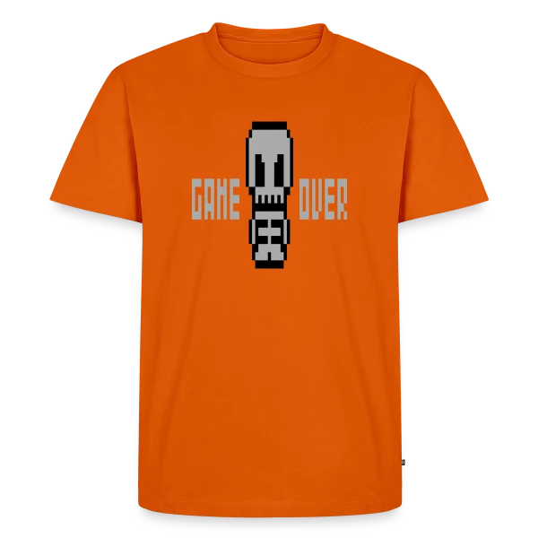 Maquette de T-shirt Premium bio Homme « Pixelsquelette : L'Art Macabre en Pixel Art » à personnaliser