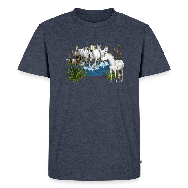Chevaux Camarguais : L'Esprit Sauvage de la Camargue sur T-shirt Premium bio Homme