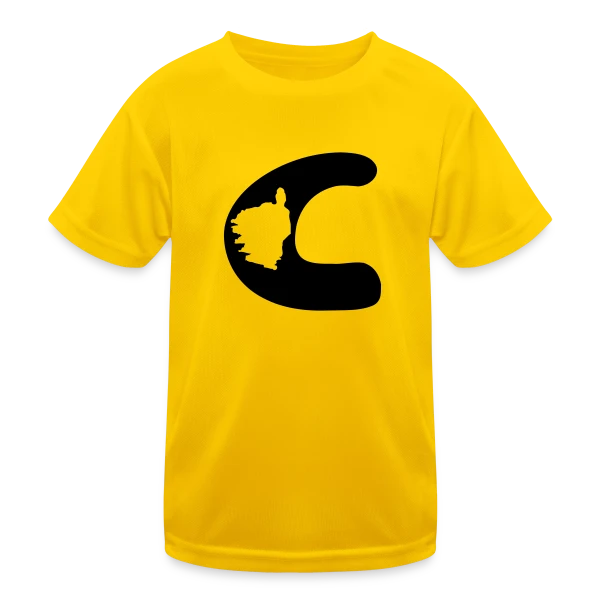 Lettre C Carte Corse sur T-shirt sport Enfant