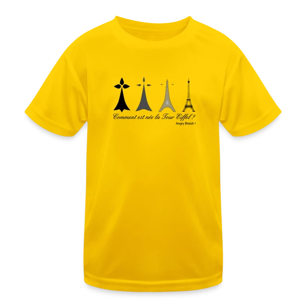 Évolution Tour Eiffel Bretonne sur T-shirt sport Enfant