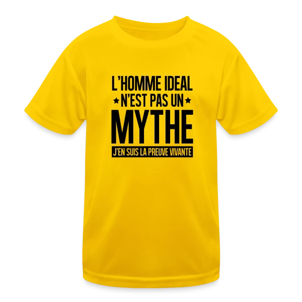 Homme Idéal : Le Mythe Rendu Réel sur T-shirt sport Enfant