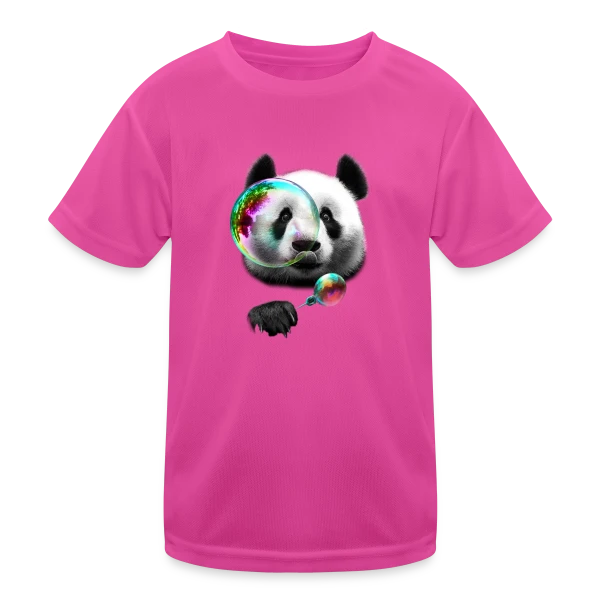 Panda Souffleur de Bulles sur T-shirt sport Enfant