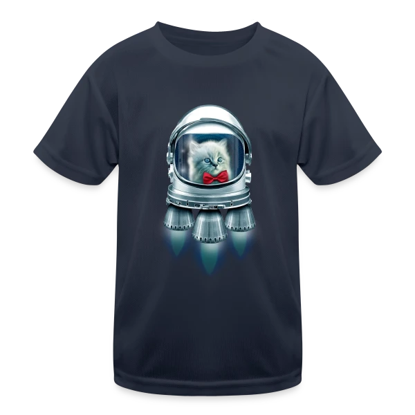 Chat Astronaute Élégant sur T-shirt sport Enfant