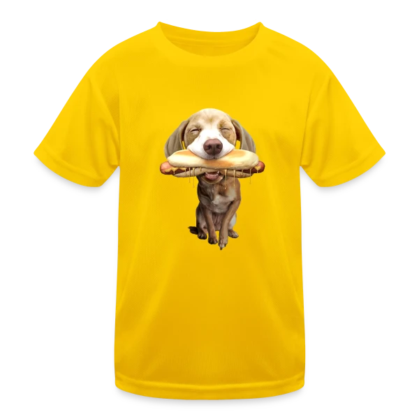 Chien Gourmand Hotdog sur T-shirt sport Enfant