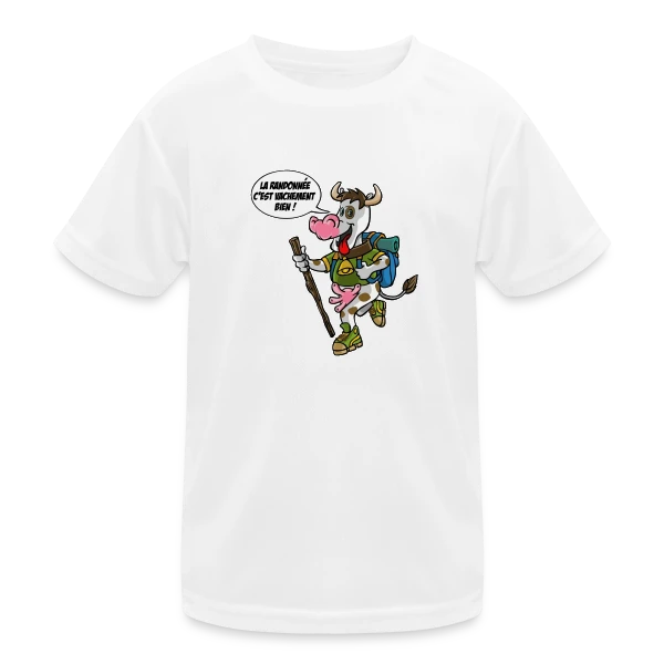 Vache Randonneuse sur T-shirt sport Enfant