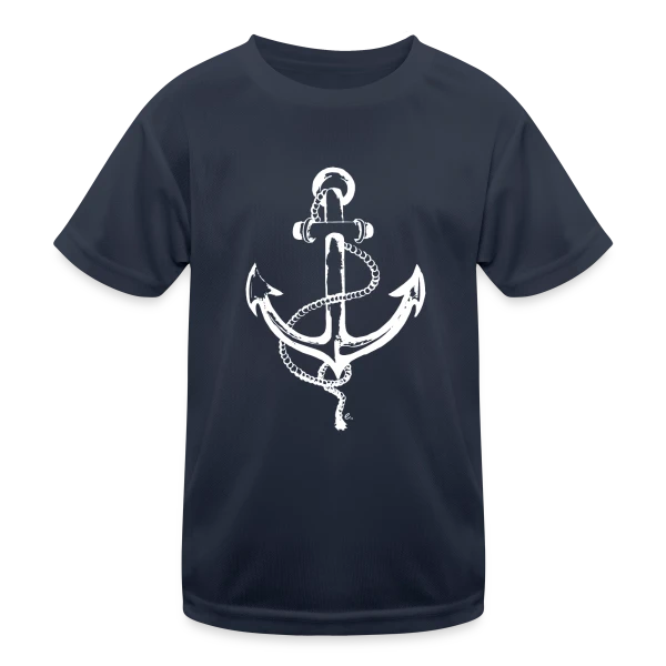 Ancre Marine Élégante : Passion Océane sur T-shirt sport Enfant