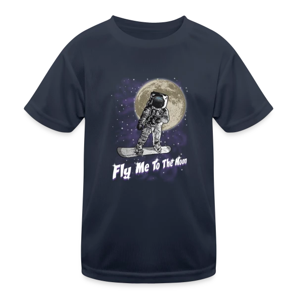 Snowboarder lunaire sur T-shirt sport Enfant