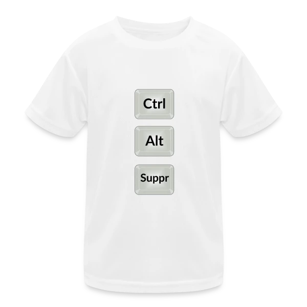 Ctrl Alt Suppr : Redémarrez l'Humour sur T-shirt sport Enfant