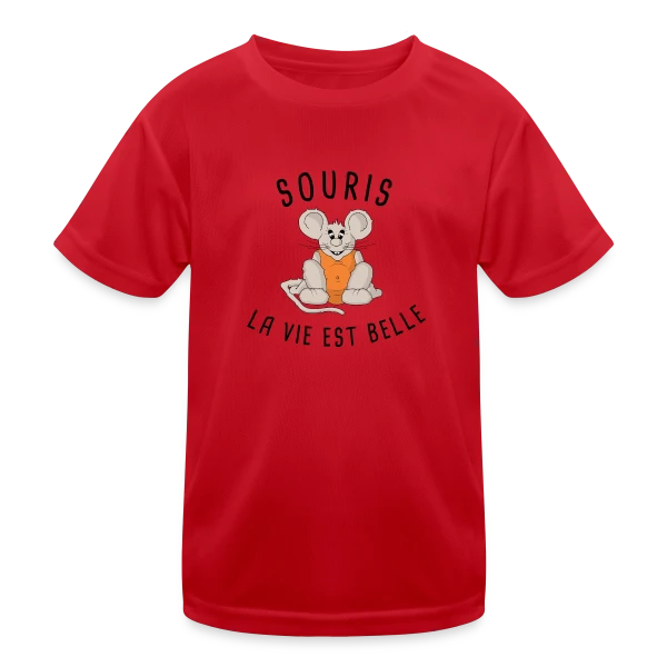 Souris : La Vie est Belle ! sur T-shirt sport Enfant