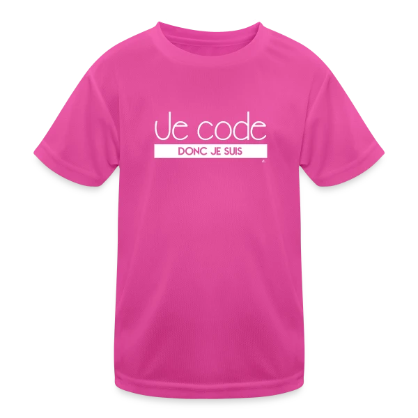 "Je Code Donc Je Suis" - Le Geek du Développement sur T-shirt sport Enfant