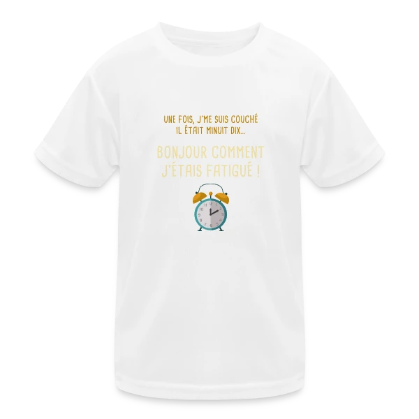 Minuit Dix : L'Heure Fatale du Coucher sur T-shirt sport Enfant
