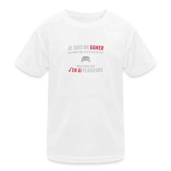 Gamer : Des Vies à Volonté sur T-shirt sport Enfant