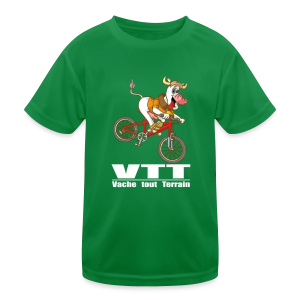 Vache VTT : L'Aventure à la Campagne sur T-shirt sport Enfant