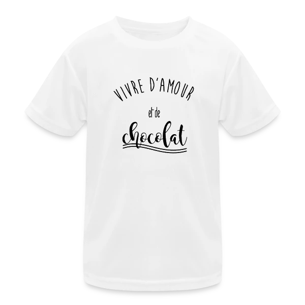 Vivre d'Amour et de Chocolat sur T-shirt sport Enfant